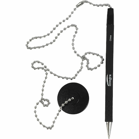 Integra Antimicrobial Rubber Barrel Counter Pen, Black ITA38648